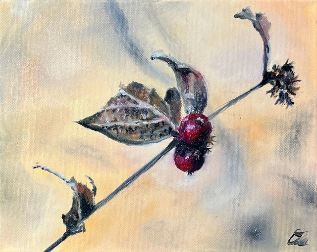 Autumn Berries, Oil on 1.5" Gallery Canvas by Dallas Ebersviller