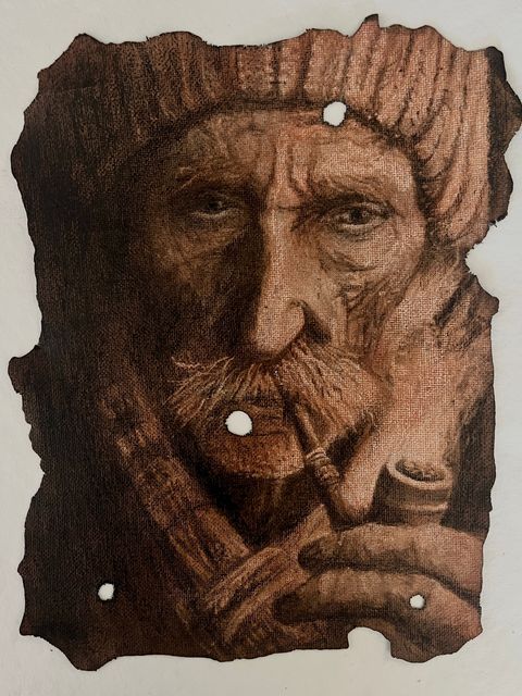 Hold Fast, Charcoal on Prepared Canvas by Dallas Ebersviller