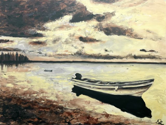 Low Tide Stillness, Oil on Canvas by Dallas Ebersviller