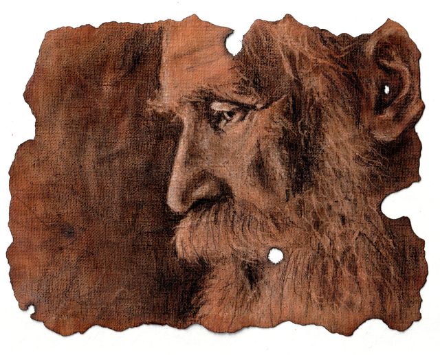 Reflection in Time, Charcoal on Prepared Canvas by Dallas Ebersviller