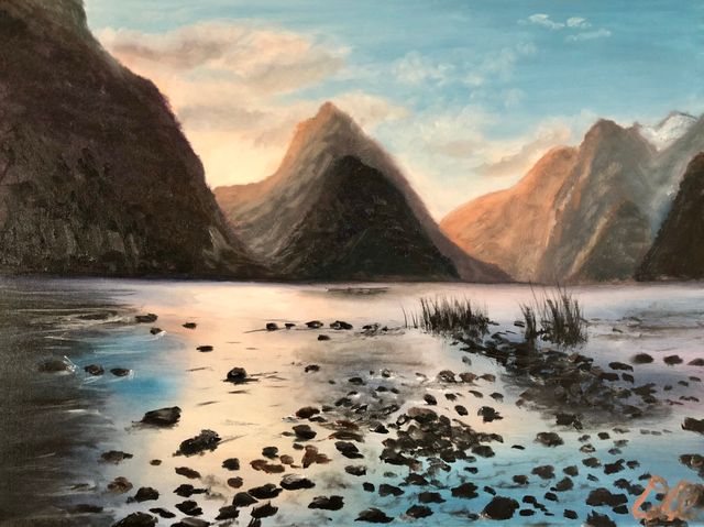 Stone and Still Water, Oil on Canvas by Dallas Ebersviller
