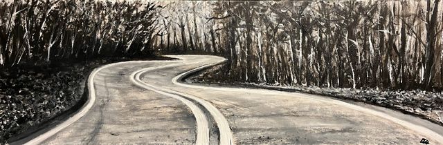 Winter Road, Oil on 1.5" Gallery Canvas by Dallas Ebersviller
